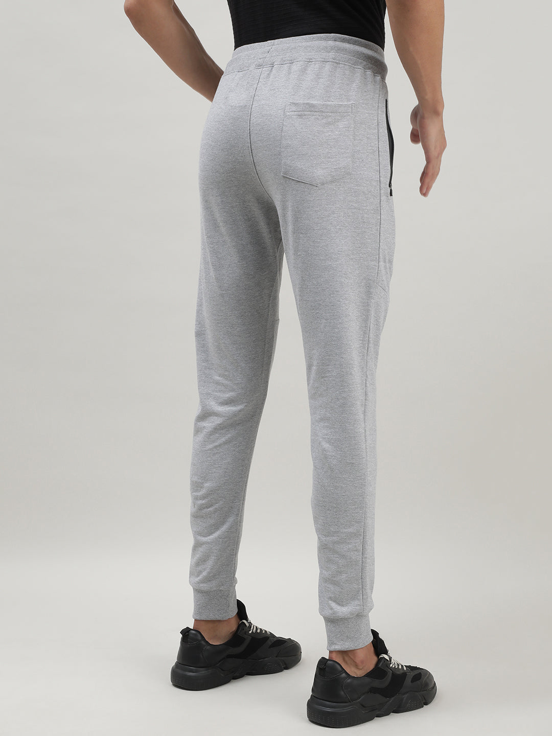 Grey Melange Joggers for Men