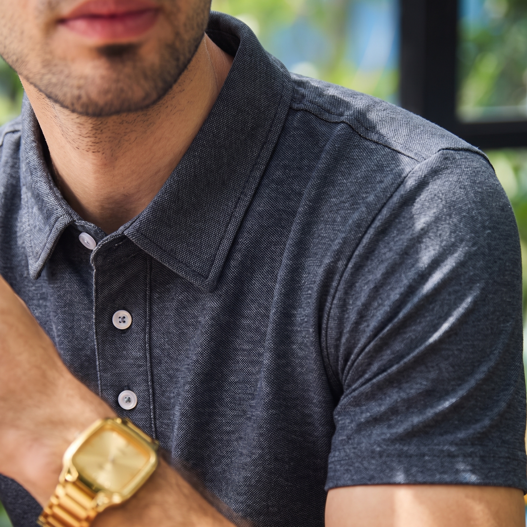 Slate Grey Men Polo Tshirt