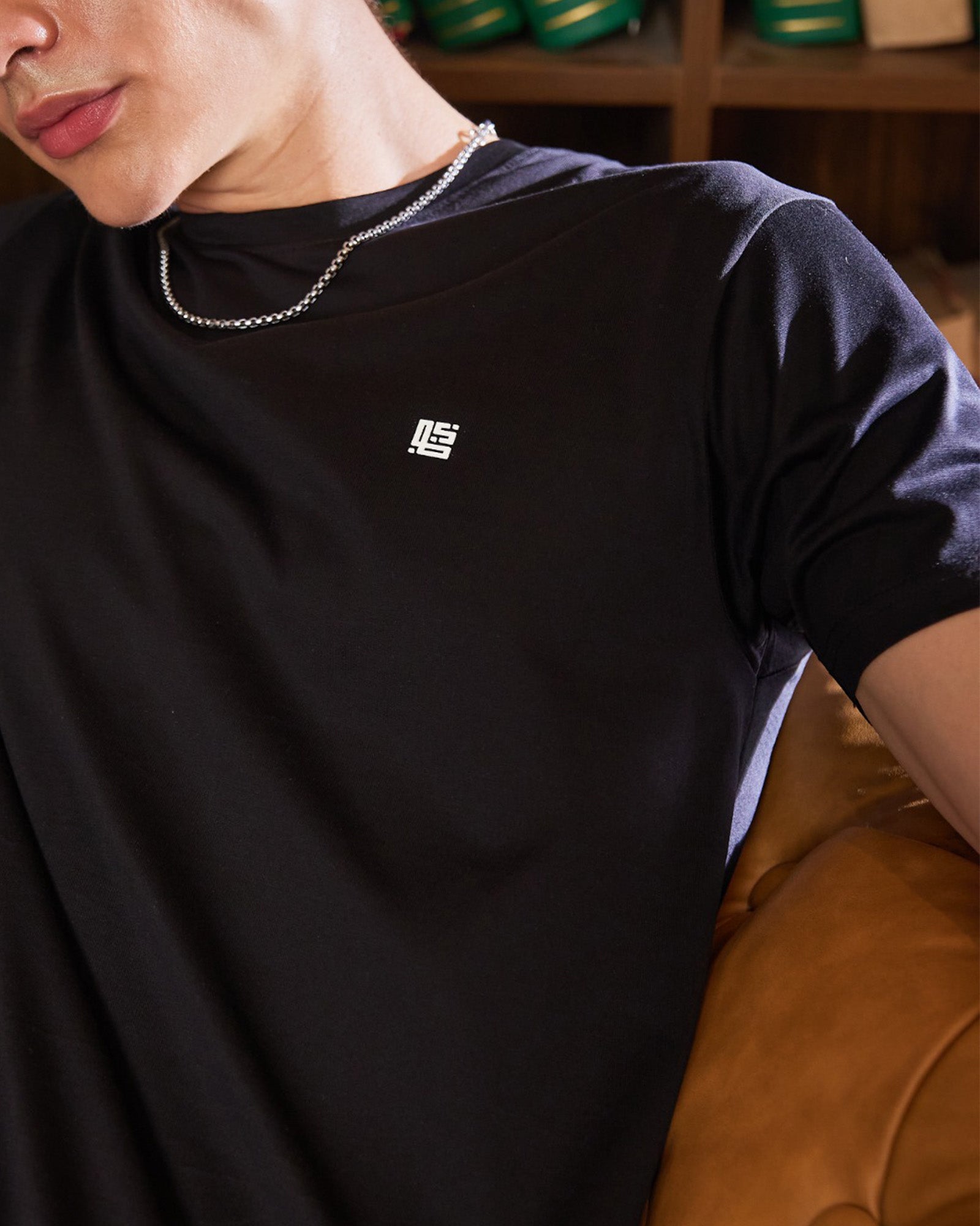 Jet Black Solid Crew Neck Tshirt