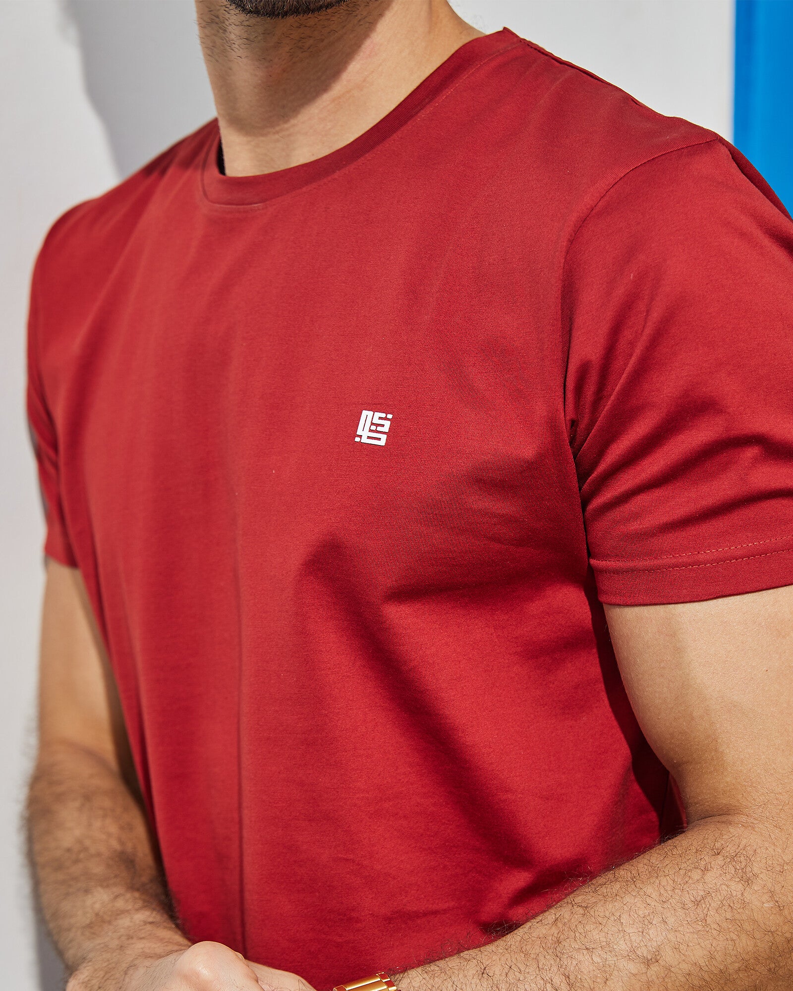 Chilli Red Solid Crew Neck Tshirt