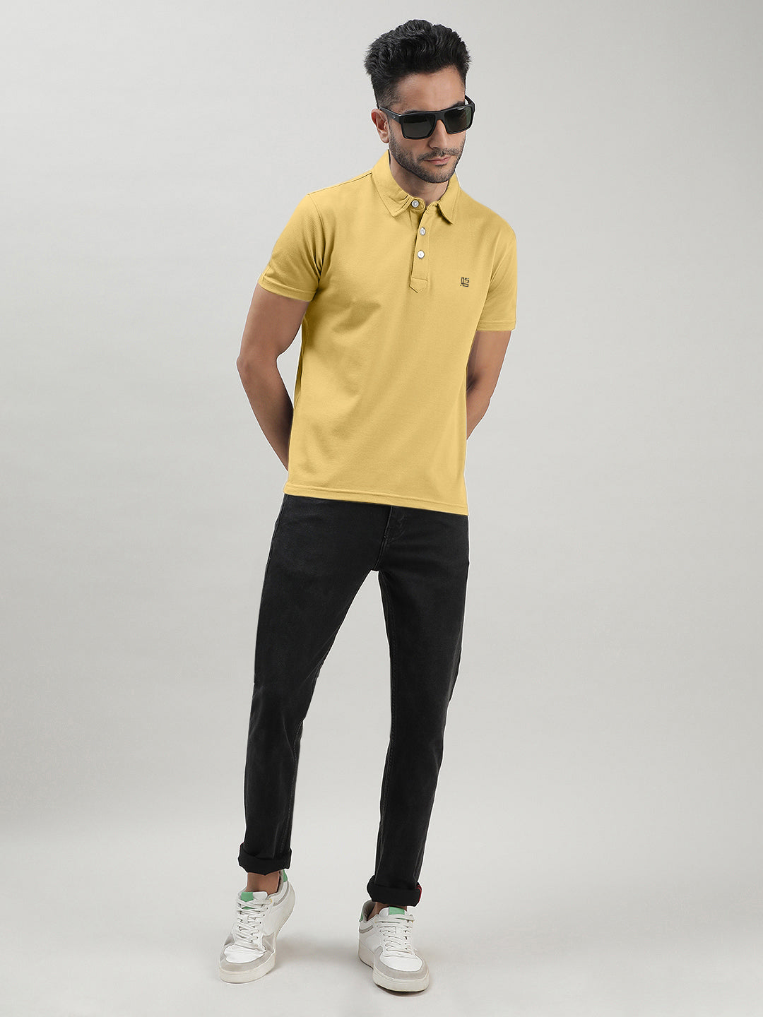 Yellow Mercerized Polo T-shirt