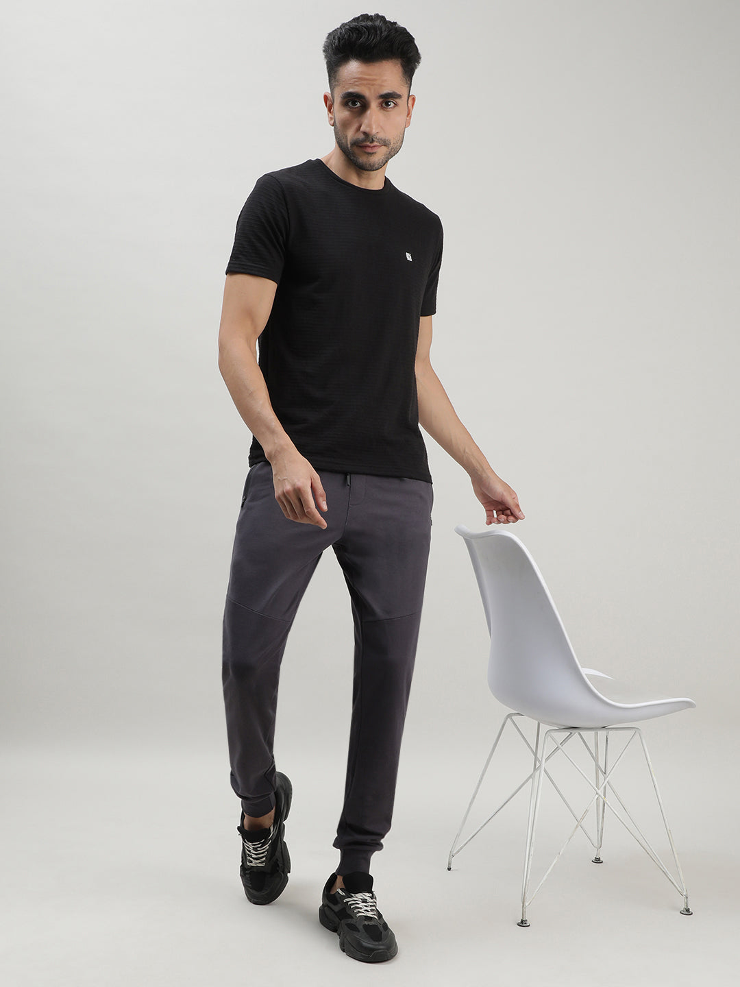 Charcoal Grey Casual Joggers for Men at Loom & Spin