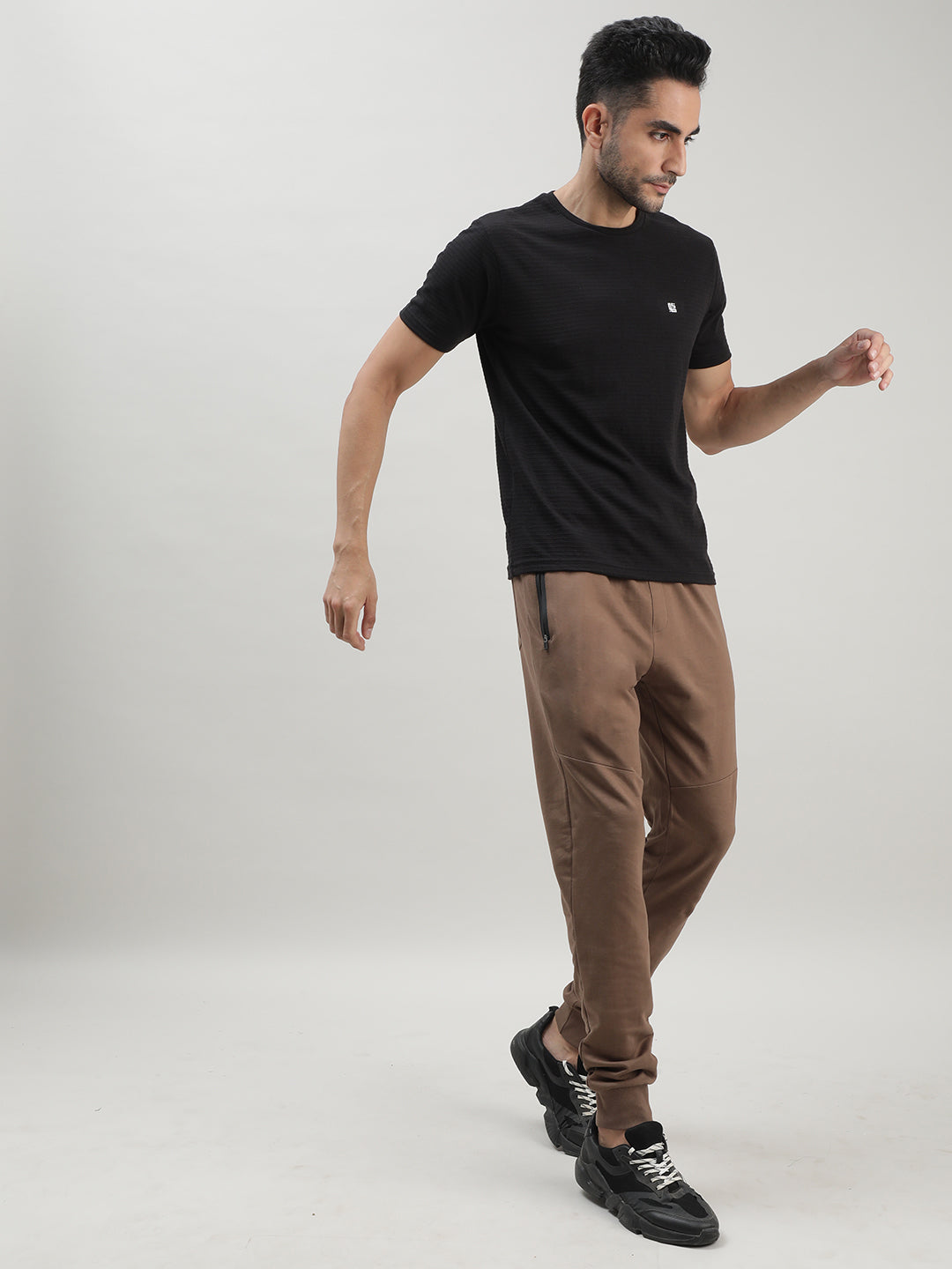 Peanut Brown Casual Joggers for Men at Loom & Spin