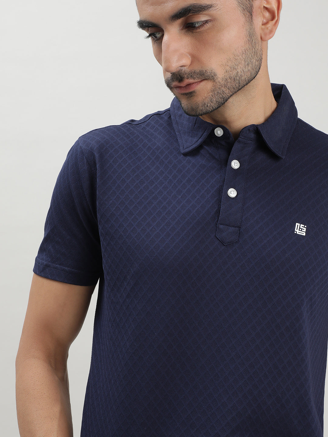 Navy Mercerized Polo T-shirt