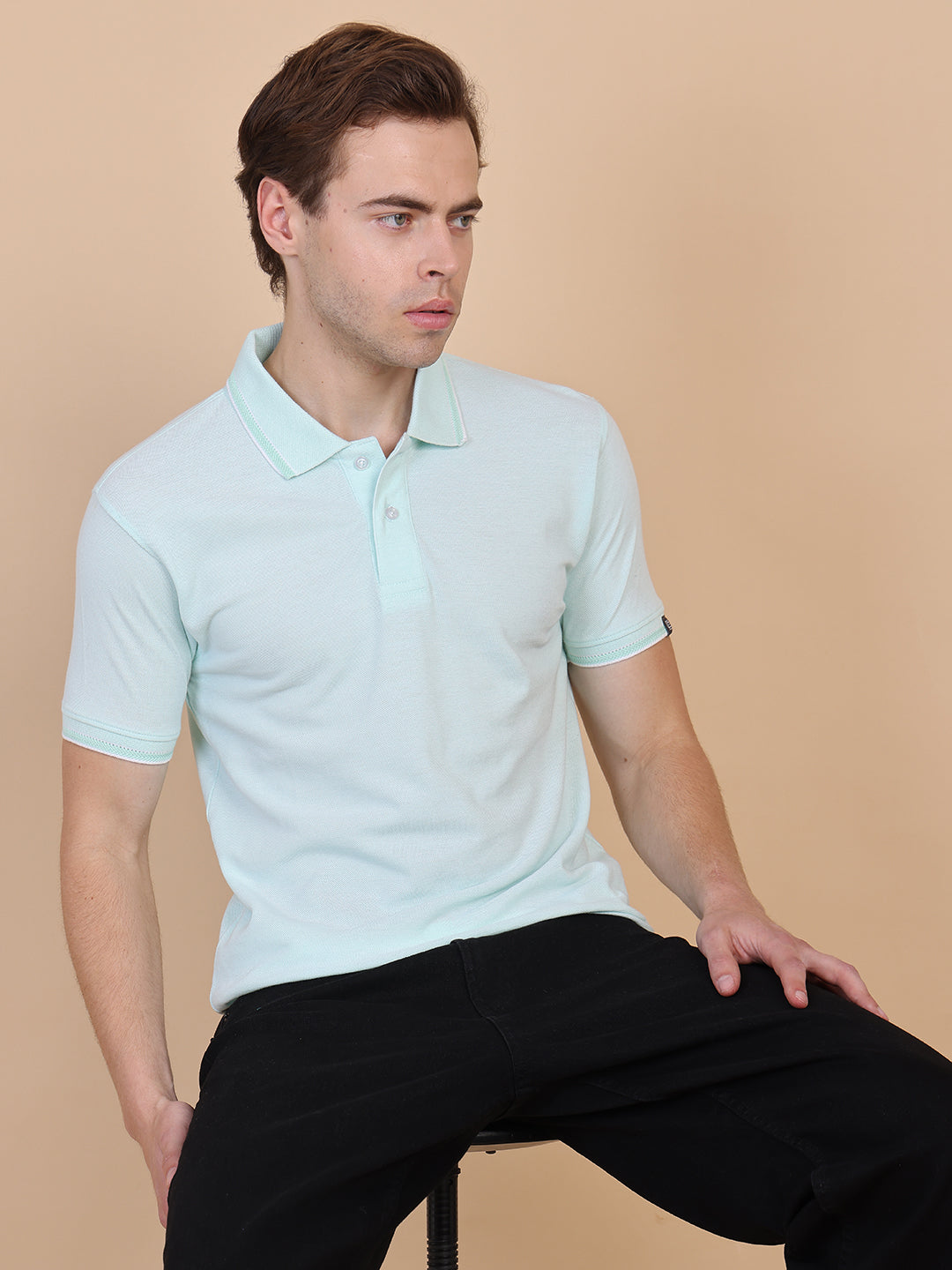 Mint Green Men Polo Tshirt