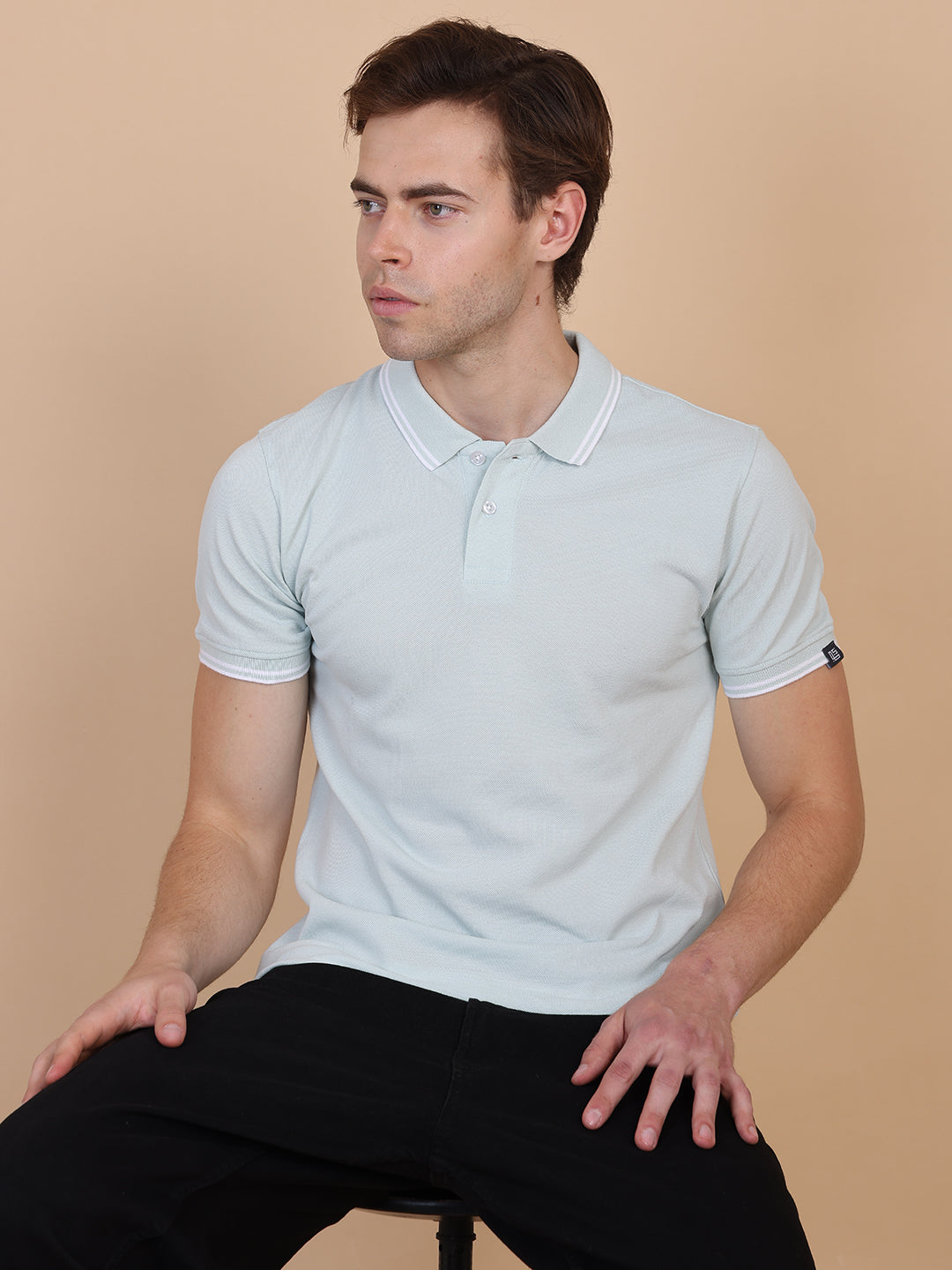 Light Green Men Polo Tshirt